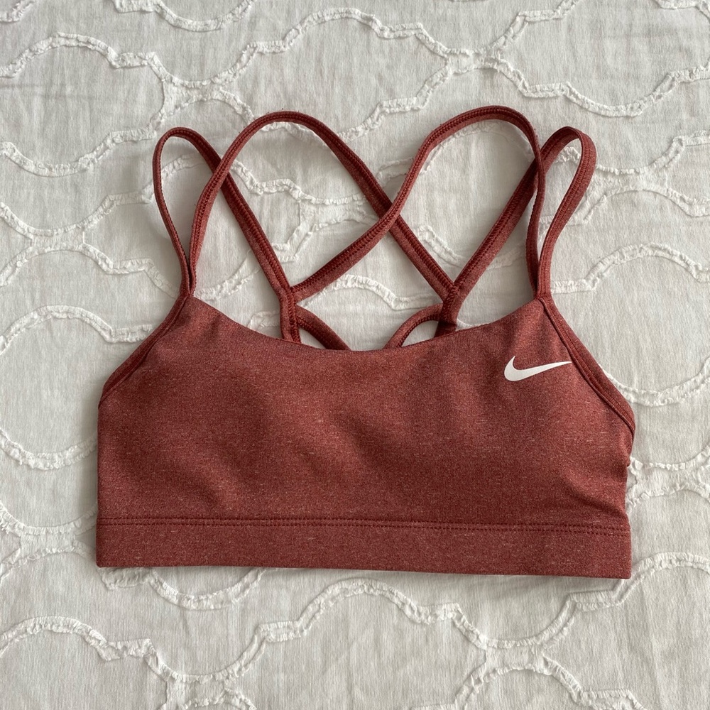 Pink Nike sports bra